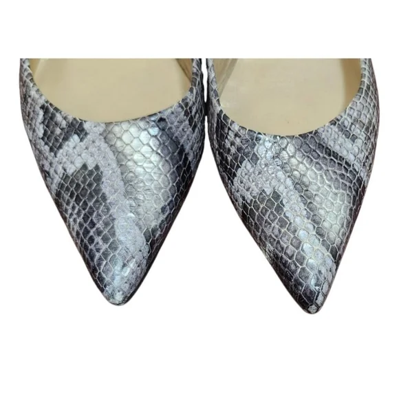 Stuart Weitzman Snakeskin Embossed Leather Pumps Heels Gray Women’s Size 7 Party